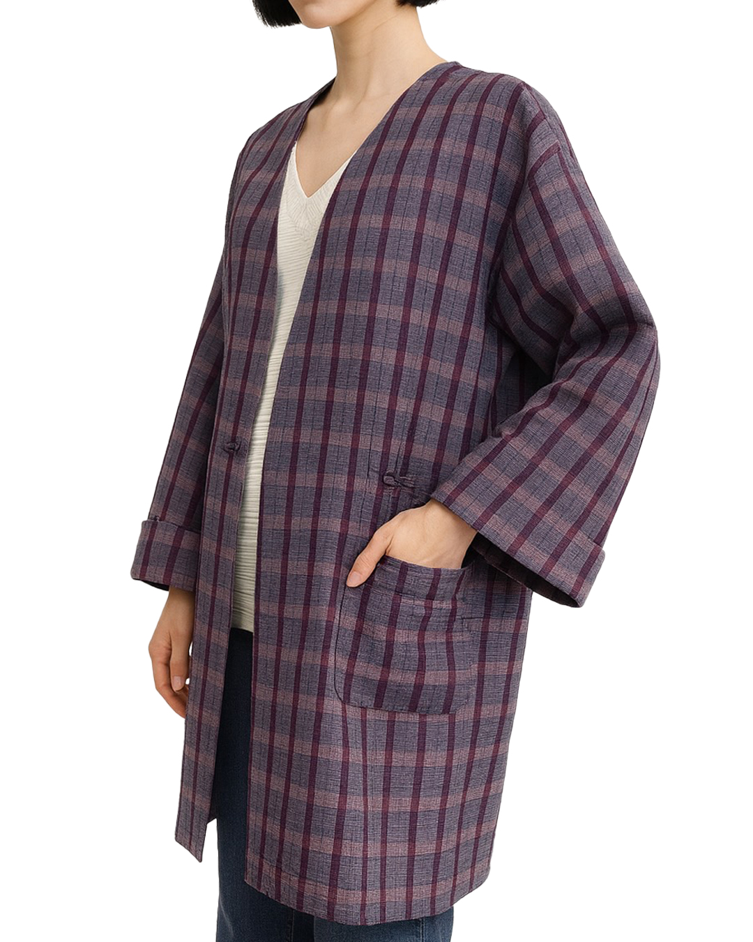 ヴィンテージウール着物リメイクコート